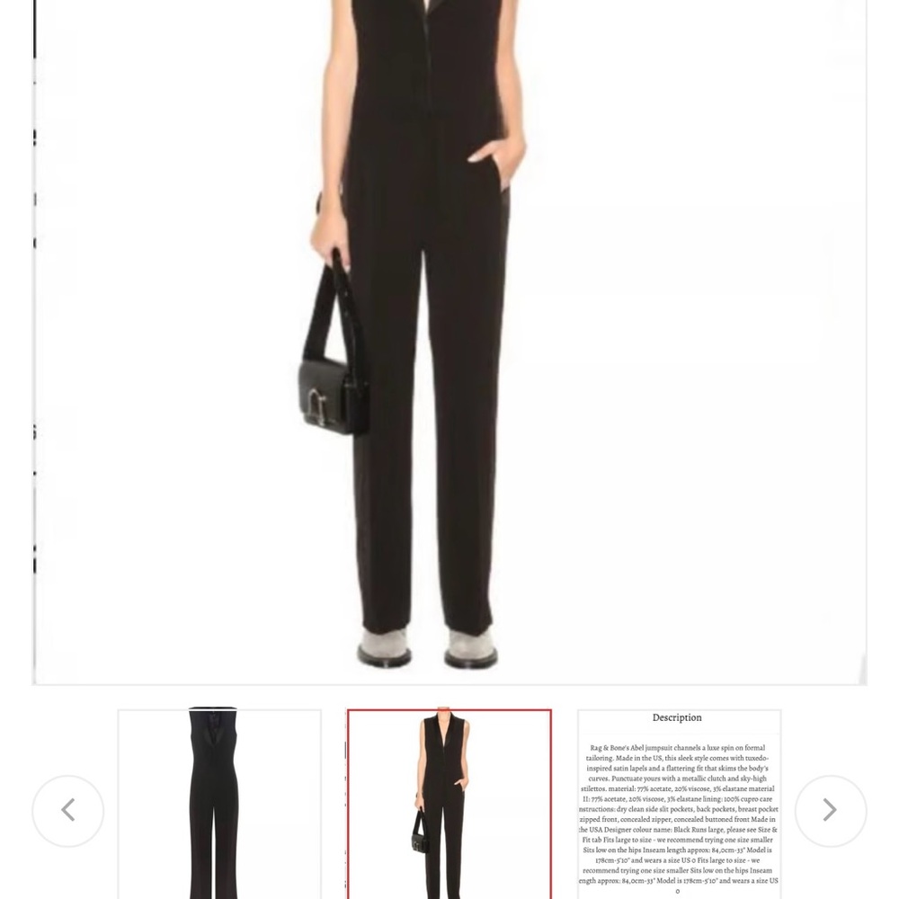 Rag & Bone Abel Black Jumpsuit